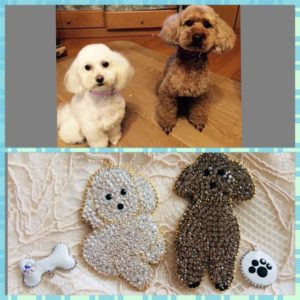 スワロフスキーの犬チャーム