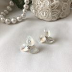 No.37    スワロフスキーの魅力満載の可愛いお花ピアス完成！