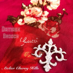 スワロフスキー,ブローチ,ダマスク