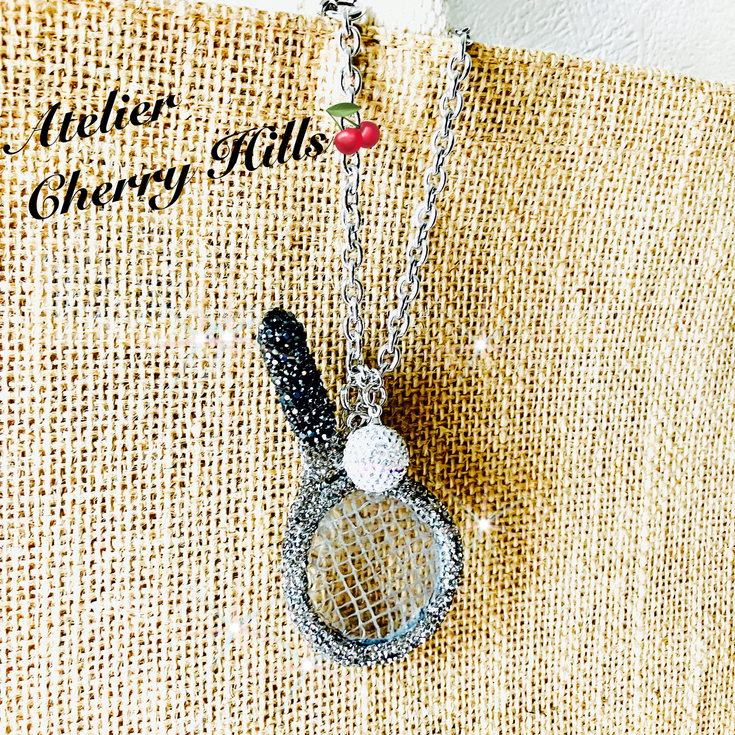 No.117.　キラキラのテニスラケットバッグチャーム完成❣️